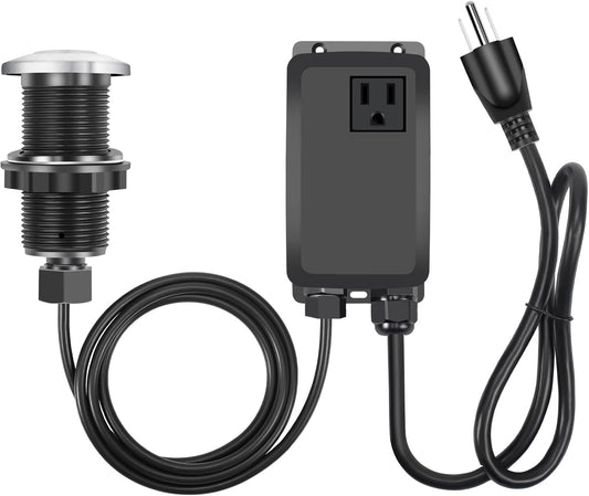Garbage Disposal Air Switch Kit, Garbage Disposal Button, Sink Top Waste Disposer On/Off Switch, UL Listed Air Switch Compatible with All Garbage Disposals (Brushed Stainless Steel）