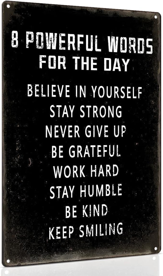 ALKB Inspirational Wall Art Metal Sign 8 x 12 Inch, Inspiring Positive Quotes Room Decor for Living Room Bedroom Classroom Gym, Motivational Wall Decor for Teen