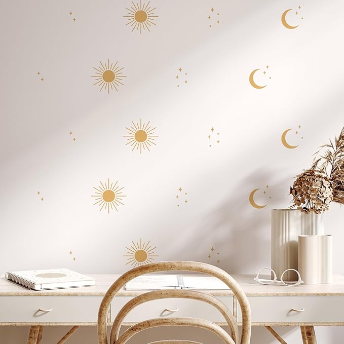 QUCHENG Boho Wall Stickers Girls Bedroom Removable Wall Decals Nursery Kids Room Decor Vinyl Murals DIY Cute Decorations 6 Sheets