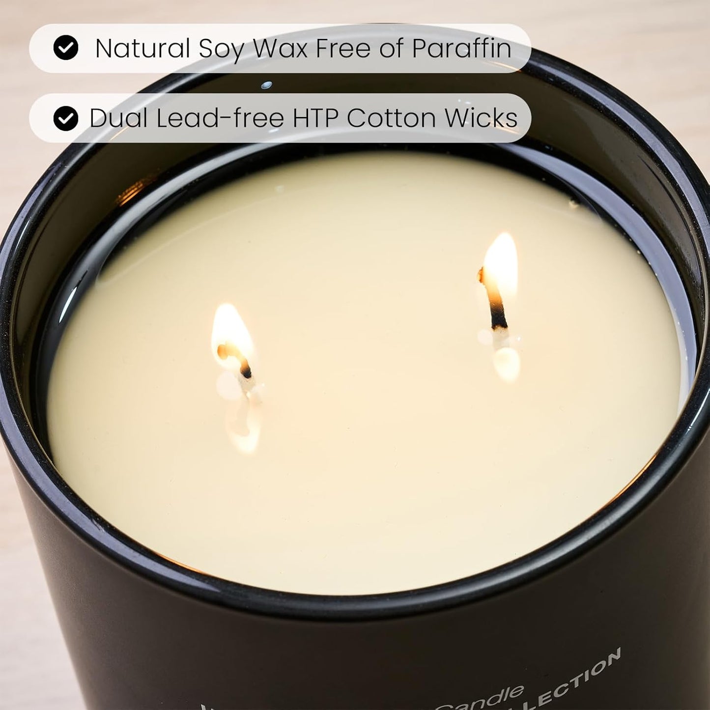 M&SENSE Natural Soy Candle| Pink Jasmine Blossom | 16.6 oz, 95H Burn | Minimalist Scented Candle for Relaxation, Gifting, Home Décor | for Bedroom, Office, Party Large