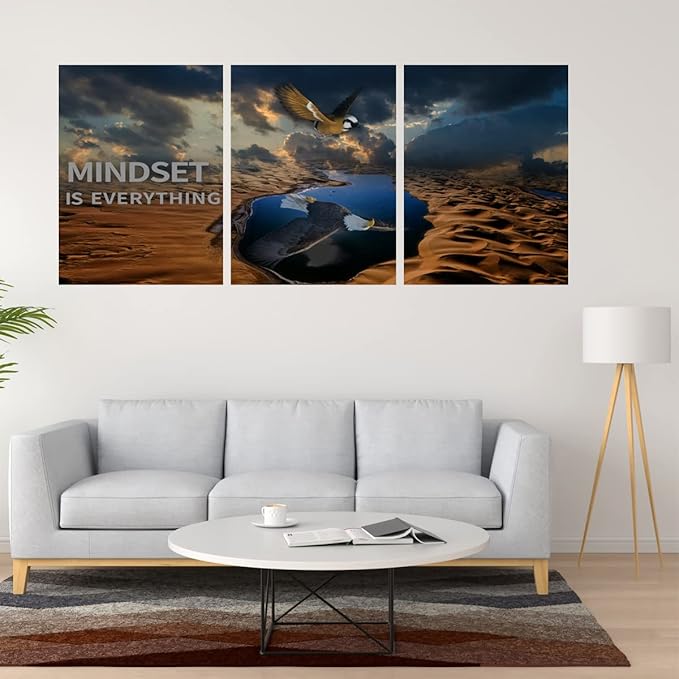 3 Panels Inspirational Canvas Poster Motivational Wall Art Inspirational Wall Art Entrepreneur Quotes Artwork Painting Picture for Framed Home Decoration Living Room office bedroom 72" W x 36" H