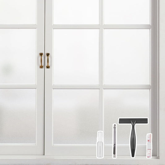 Kromapolis Window Privacy Film Frosted Glass Window Film, Heat Blocking Privacy Film for Glass Windows, Static Cling Non-Adhesive Frosting Window Stickers for Door Home (Frosted, 23.6 x 78.7 inch)