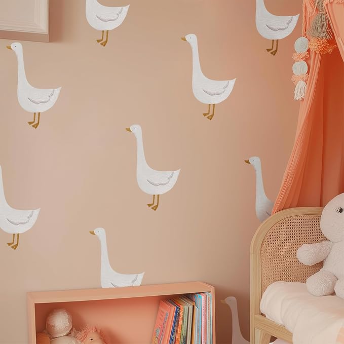 10 PCS Silly Goose Stickers Wall Decals Peel and Stick, Goose Nuresry Decor for Playroom