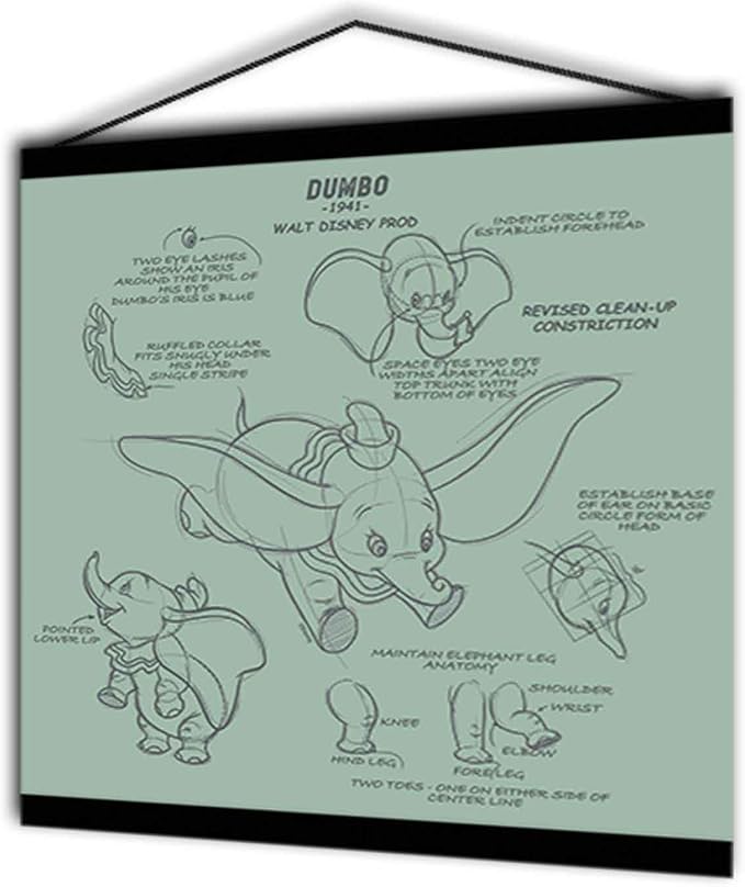 Open Road Brands Disney Dumbo Hanging Canvas Banner - Whimsical Dumbo Wall Decor for Nursery or Movie Room
