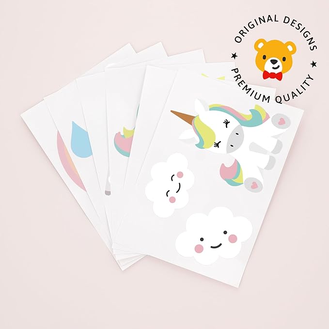 Unicorn Wall Decals - Easy-to-Apply & Removable Wall Stickers: Transform Your Toddlers Bedroom with Durable, Vibrant Peel-and-Stick Wall Decor – Stickers for Kids