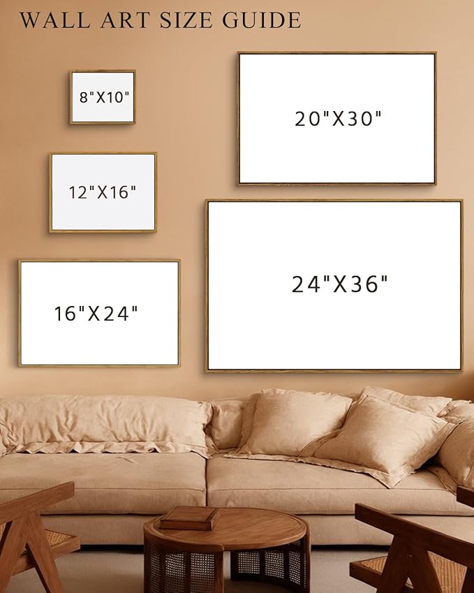 InSimSea Framed Canvas Wall Art Vintage Decor, Large Wall Art, Meadow with Flowers Landscape Wall Art Prints, Modern Farmhouse Cottagecore Bedroom Bathroom Office Decoration, 20"x30"
