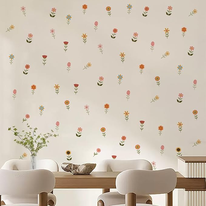 QUCHENG Nursery Wall Stickers Boho Kids Room Decor Girls Bedroom Removable Wall Decals Vinyl Murals DIY Cute Decorations 6 Sheets