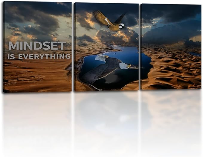 3 Panels Inspirational Canvas Poster Motivational Wall Art Inspirational Wall Art Entrepreneur Quotes Artwork Painting Picture for Framed Home Decoration Living Room office bedroom 60" W x 28" H