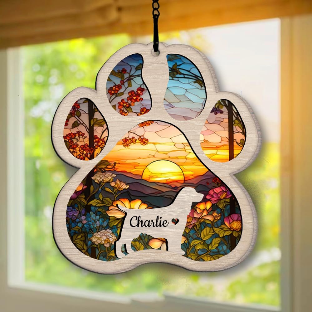 Personalized English Springer Spaniel Suncatcher Dog Memorial Gifts, Custom English Springer Spaniel Ornament Christmas Tree, Pet Remembrance Gift, Loss of Dog Sympathy Gift, Pet Loss Suncatcher