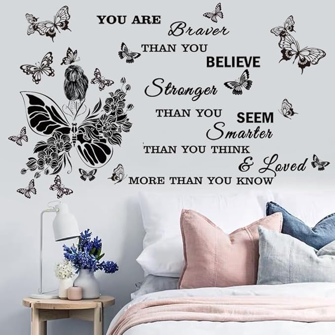 Inspirational Wall Decals You are Quote Wall Stickers Peel and Stick Wall Decor Motivational Saying Positive Wall Sticker for Girls Living Room Nursery Playroom Bedroom Daycare Decor