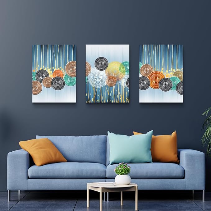 DZRWUBHS Large Wall Art For Bedroom Wall Decorations For Living Room Boho Wall Decor For Bathroom Modern Office Wall Paintings Abstract Canvas Wall Pictures Artwork Minimalist Home Decor 3 Pieces