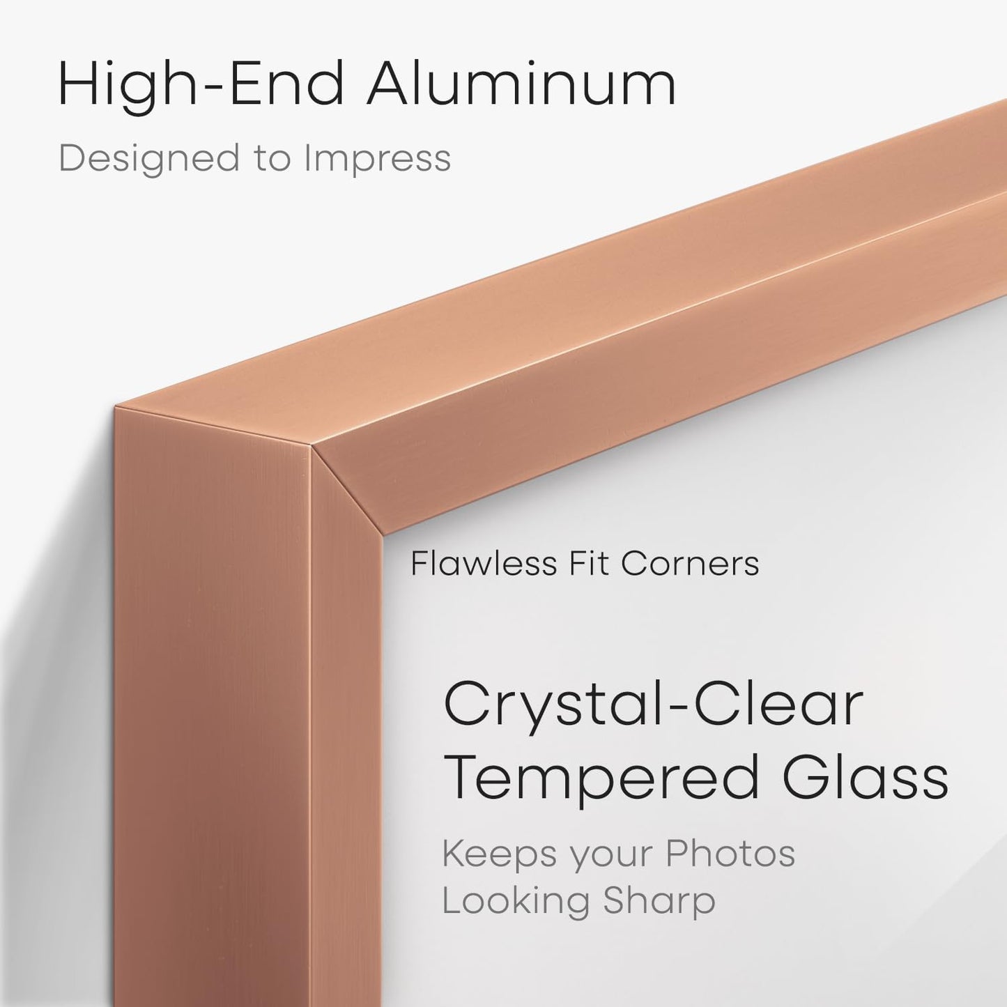 Homeforia 24x30 Frame Rose Gold, High End Metal 24x30 Picture Frames with Mat 18x24 inch Photo, 24 x 30 Rose Gold Poster Frame Matted to 18 by 24, 30x24 Large Frame, Tempered Glass, Wall Kit, Set of 1