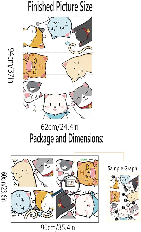 Cat Wall Stickers Decals, Cat Wall Decor Window Clings for Classroom, Cute Kitty Stickers Decor for Bedroom Anime Animals Peel and Stick Wall Decal for Kids Room