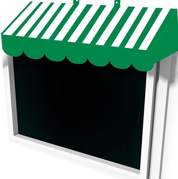 Tallew 4 Pcs 3D Circus Awning Wall Decoration Carnival Awning for Halloween Carnival Theme Party Classroom Decorations(Green,White)
