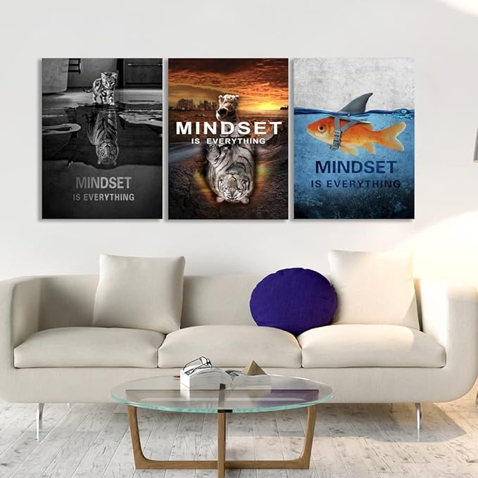 Success Wall Painting Inspirational Wall Art Office Wall Decor Motivational Wall Art Canvas Black Poster Positive Inspirational Framed Artwork Prints Picture for Living Room Office [48''W x 24''H]