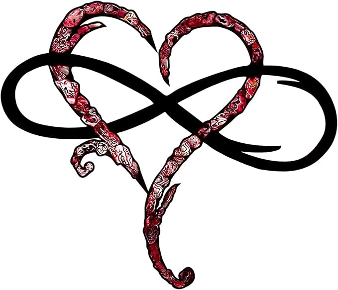 Infinity Heart Wall Decor, Unique Infinity Heart Metal Wall Art Decor Love Sign Steel Wall Plaques Bedroom Ornaments for Home Wedding Decor, Room Living Room Decoration (Red Black, 23.6x20.6inch)