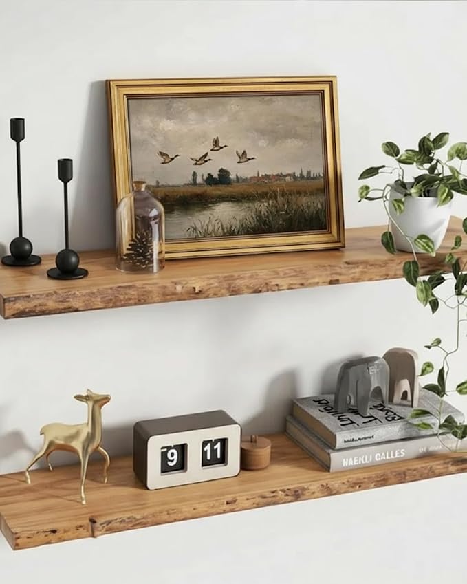 InSimSea Gold Framed Canvas Prints Wall Art, Vintage Bedroom Decor, Flying Ducks Landscape Paintings Farmhouse Wall Decor, Rustic Countryside Pictures for Living Room Shelf, 12x16inch