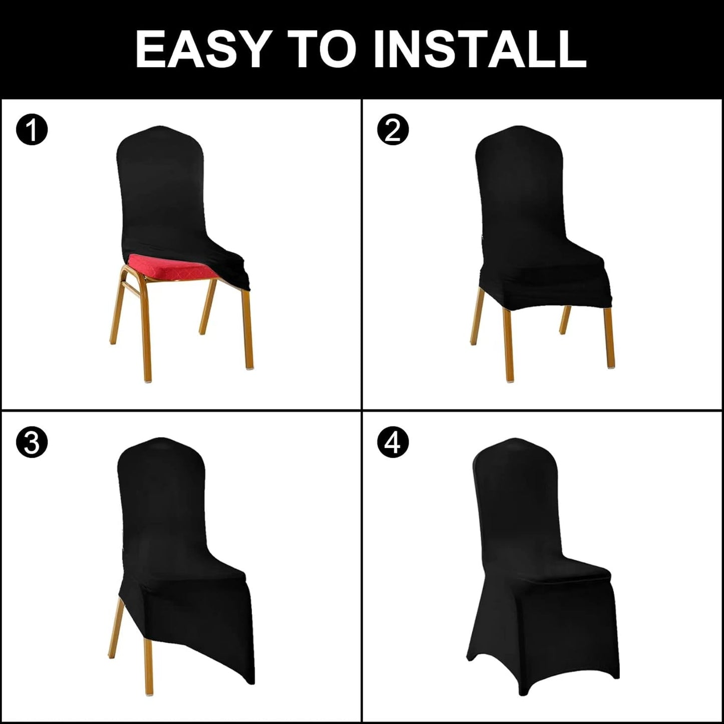 SUPERO Waterproof Spandex Chair Cover 25PCS, Stretch Dining Chair Covers, Polyester Outdoor Chair Covers, Protector Stretch Chair Cover for Party Universal, Banquet, Wedding Event, Hotel(Royal Blue)