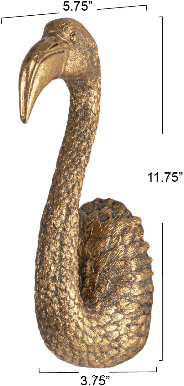 Creative Co-Op Decorative Resin Bird Bust Wall Decor, Gold