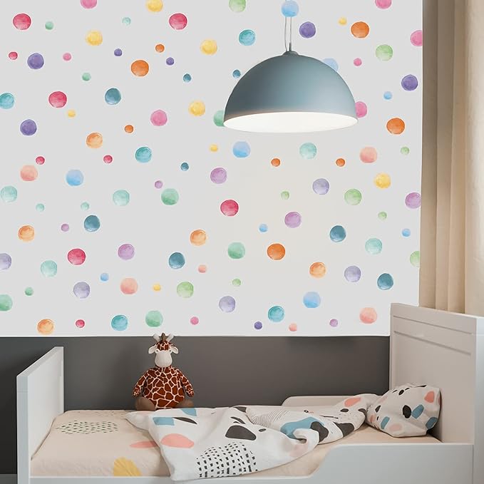 123 Pcs Pastel Polka Dots Wall Stickers, Colorful Round Wall Decal, Peel and Stick Rainbow Wall Stickers, Multicolor Circle Window Clings Decoration for Nursery Wallpaper Kids Bedroom Classroom Wall