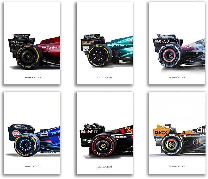 CSLGQGV Car Posters Classical Supercar Prints Vintage Racing Car Canvas Painting For Boys Room Pictures Wall Decor Living Room Aesthetics Bedroom Office (Unframed,8×10inch,6pcs)