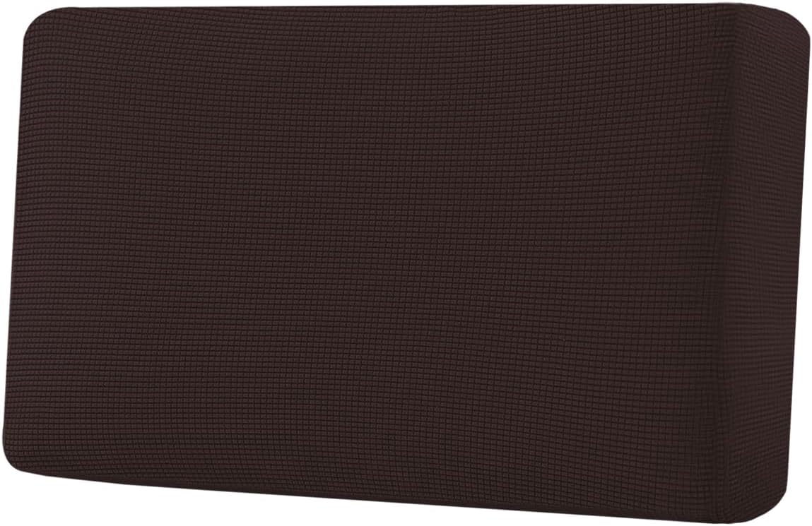 H.VERSAILTEX Super Stretch Individual Seat Cushion Covers Sofa Covers Couch Cushion Covers Slipcover Sets Thick Jacquard Textured Twill Fabric (1 Piece Loveseat Cushion Cover, Chocolate)
