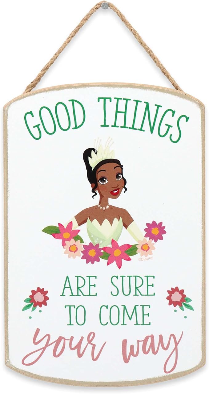 Disney The Princess and the Frog Tiana Hanging Wood Wall Decor - Good Things Are Sure To Come Your Way