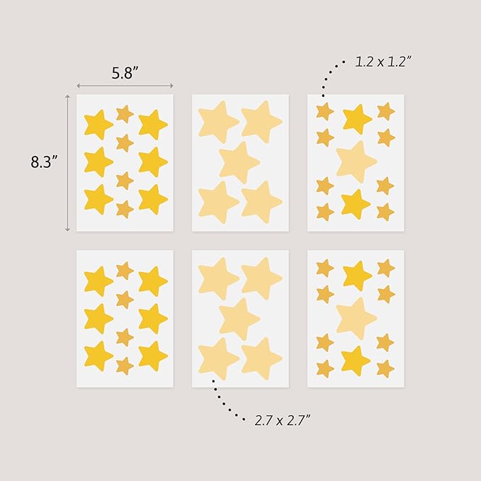 Stars - Easy-to-Apply & Removable Wall Stickers: Transform Your Toddlers Bedroom with Durable, Vibrant Peel-and-Stick Wall Decor – Stickers for Kids