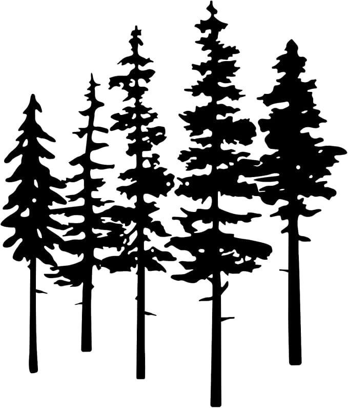 ESTART Metal Pine Tree Wall Art, Metal Tree Wall Decor, Nature Rustic Farmhouse Cabin Decor, Forest Wall Art for Home Living Room Bedroom Office Indoor and Outdoor Decoration (Black)