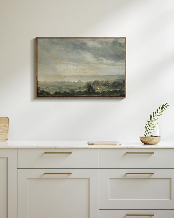 InSimSea Framed Canvas Wall Art, Vintage Decor, Modern Farmhouse, Cottagecore Bedroom Kitchen Bathroom Decor, Large Wall Prints, 20"x30"