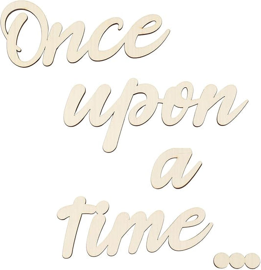 Once Upon a Time Sign Nursery Decor Once Upon a Time Wood Sign Wall Decor for Reading Corner Kids Room Family Bookshelf Home Décor Birthday Present DIY Decoration