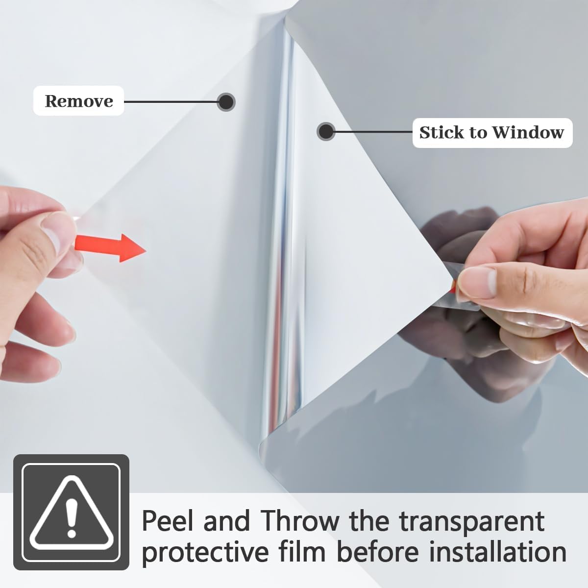 Niviy One Way Window Privacy Film Window Tint for Home See Out Not in Effect Anti UV Heat Control Glass Door Film for Home Office (Silver 35.4" x 78.7")