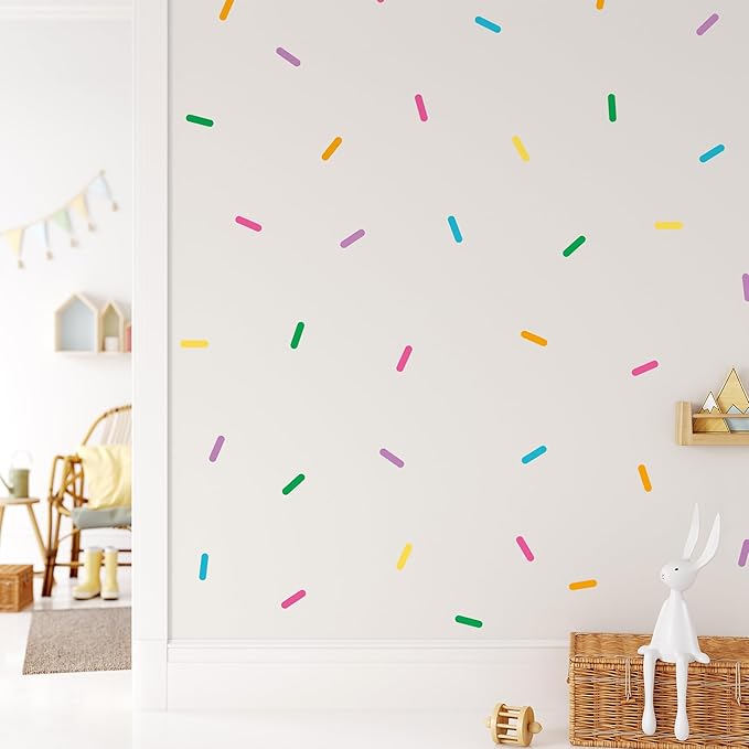 Sprinkles - Easy-to-Apply & Removable Wall Stickers: Transform Your Toddlers Bedroom with Durable, Vibrant Peel-and-Stick Wall Decor – Stickers for Kids