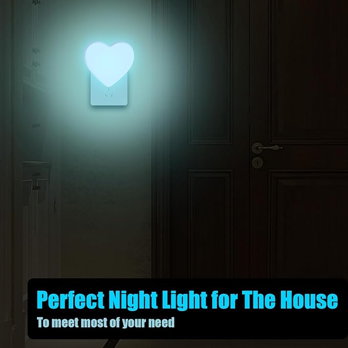INZU Night Lights Plug into Wall, LED Night Light for Kids, Cute Nightlight with Auto Dusk to Dawn Sensor, LED Nightlight with Soft Warm Light for Bedroom, Nursery, Bathroom, Hallway (Blue)