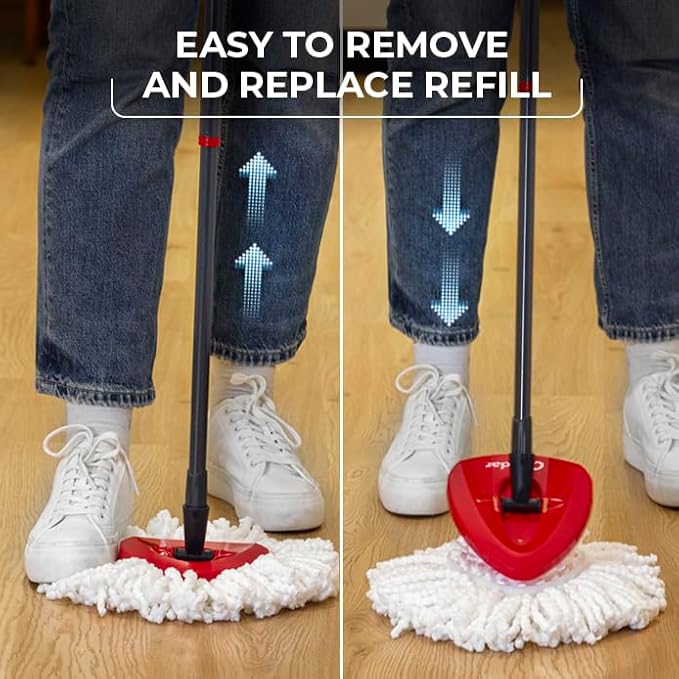 O-Cedar Easywring Microfiber Spin Mop & Bucket Floor Cleaning System with 3 Extra Refills