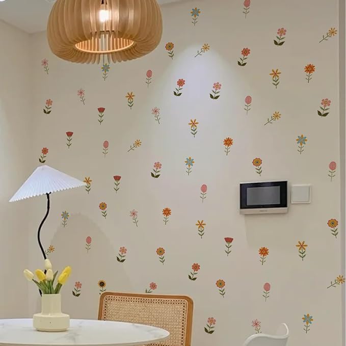QUCHENG Nursery Wall Stickers Boho Kids Room Decor Girls Bedroom Removable Wall Decals Vinyl Murals DIY Cute Decorations 6 Sheets