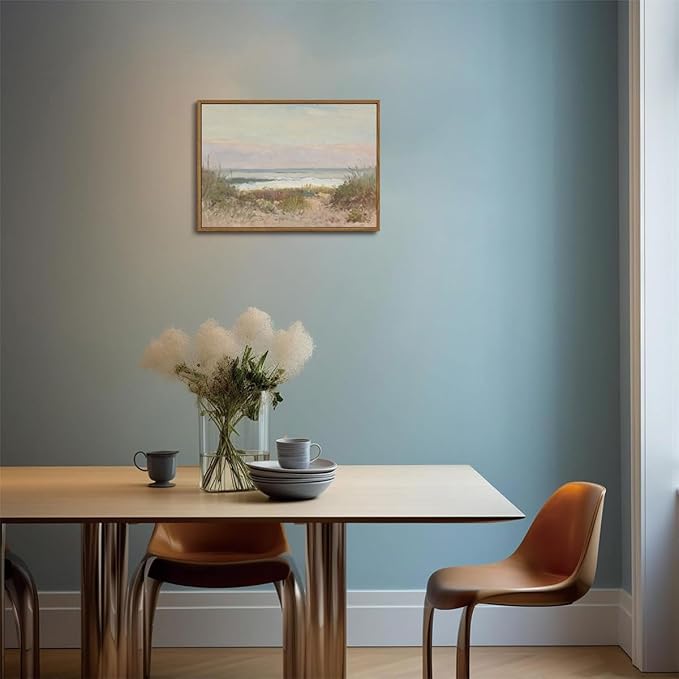 OIQArtOIQ Vintage Landscape Canvas Wall Art Framed Natural Scenery Painting Artwork Prints France Country Wilderness Farmhouse Decor Pictures Kitchen Bedroom Living Room Bathroom