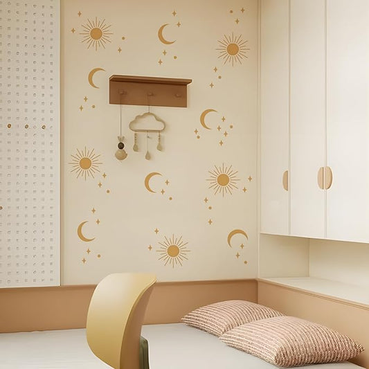 QUCHENG Boho Wall Stickers Girls Bedroom Removable Wall Decals Nursery Kids Room Decor Vinyl Murals DIY Cute Decorations 6 Sheets