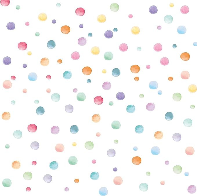 123 Pcs Pastel Polka Dots Wall Stickers, Colorful Round Wall Decal, Peel and Stick Rainbow Wall Stickers, Multicolor Circle Window Clings Decoration for Nursery Wallpaper Kids Bedroom Classroom Wall