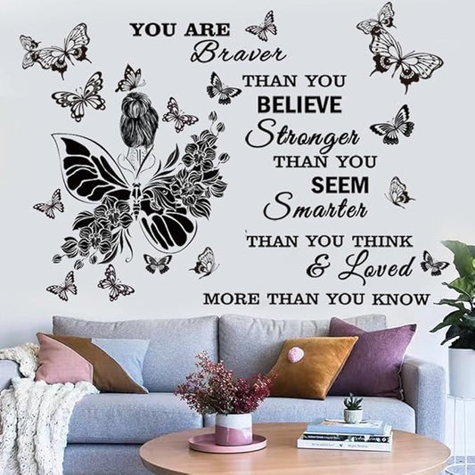 Inspirational Wall Decals You are Quote Wall Stickers Peel and Stick Wall Decor Motivational Saying Positive Wall Sticker for Girls Living Room Nursery Playroom Bedroom Daycare Decor