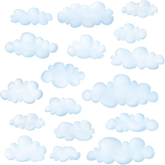 DECOWALL Small Clouds Wall Decals for Kids – Peel and Stick Removable Cloud Stickers for Nursery, Bedroom & Living Room – Soft Neutral Sky Wall Decor for Baby Room, Playroom, Modern Home (DS4-8030)