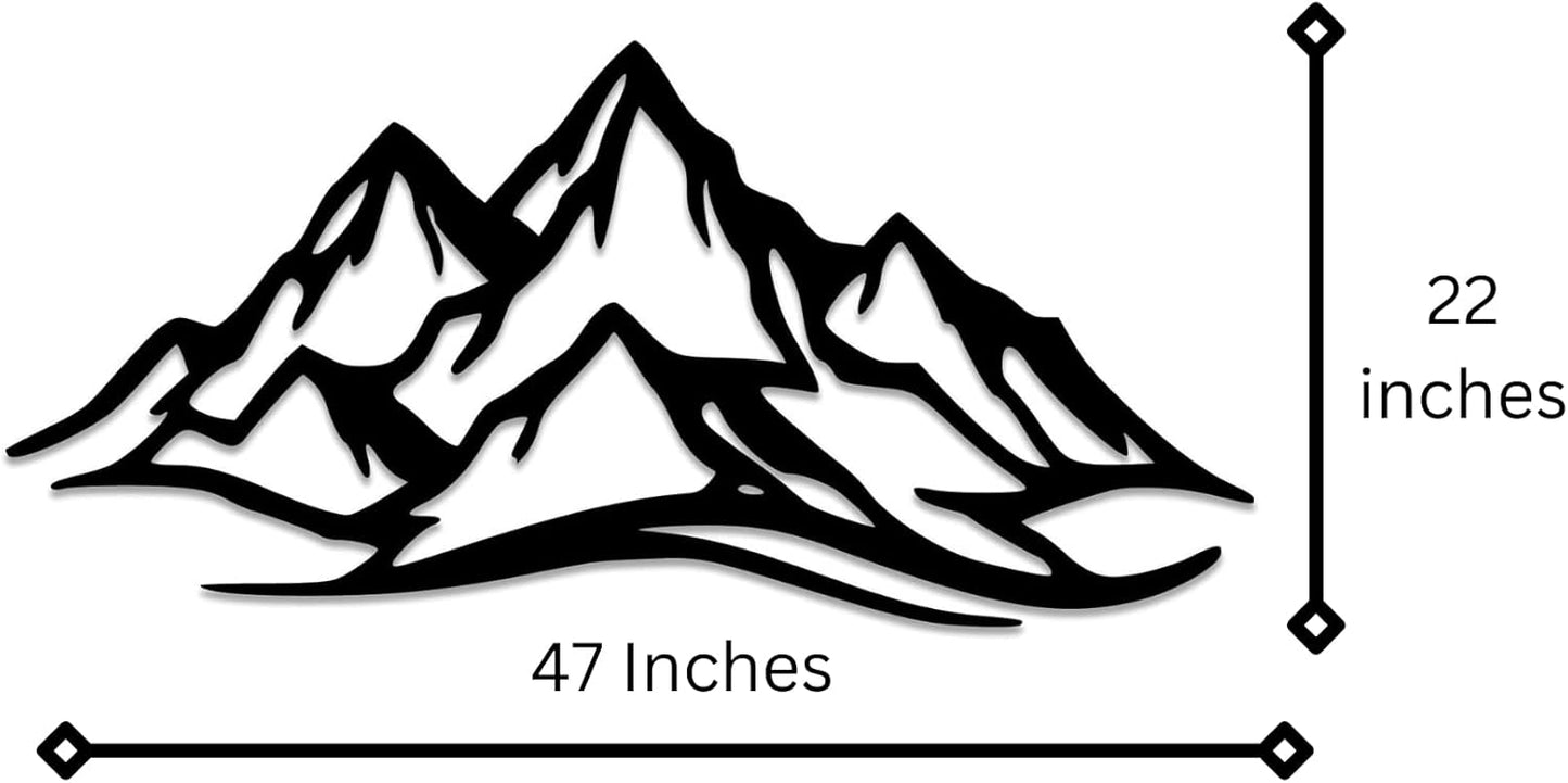 METALPLEX Mountain Range Metal Wall Art - Fade-Resistant and Rust-Free Indoor & Outdoor Aluminum Composite Wall Decor - Home Decor Wall Art For Living Room and Bedroom Decorations - Black (47" x 22")