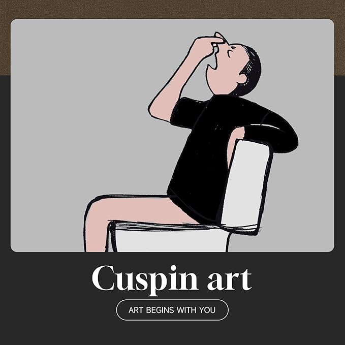 Framed Funny Bathroom Wall Decor, Black and White Quirky Man Canvas Painting Print Bathroom Humor Wall Art, Gray Cartoon Guy on Toilet Picture Artwork for Toilet Restroom Washroom Wall Decor, 12x16 In