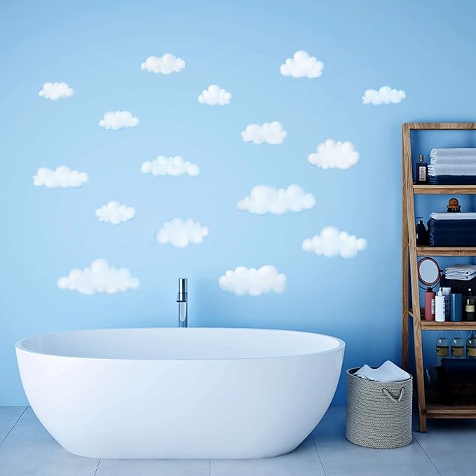 DECOWALL DS9-1702 Clouds Kids Wall Decals Wall Stickers Peel and Stick Removable Wall Stickers for Kids Nursery Bedroom Living Room