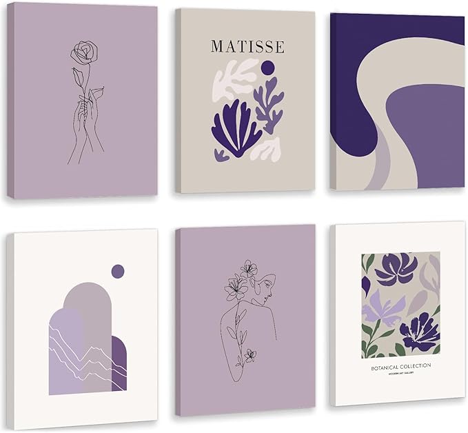 CHDITB Matisse Canvas Wall Decor Matisse Wall Art Set Of 6(8X10 Inches) Vintage Matisse Posters Flower Pictures, Abstract Floral Painting For Bedroom Living Room Dorm Gallery Girl Room Artwork