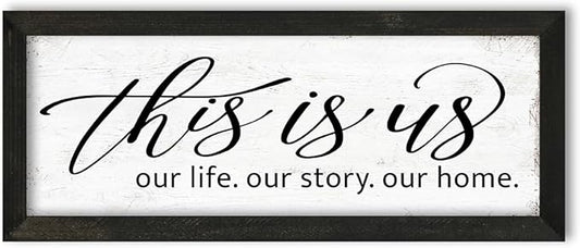 This Is Us Wall Decor: Decorations For Family Photo Wall - Rustic RV/Home Decor Signs - Family Wall Decor For Living Room Bedroom