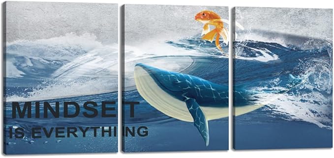 Inspirational Canvas Paintings 3 Panels Motivational Wall Art Inspirational Wall Art Entrepreneur Quotes Artwork Painting Picture for Framed Office Home Decoration Living Room Bedroom 60" W x 28" H