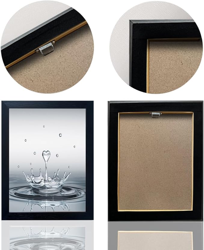 Bathroom Decor Wall Art Heart Water Drop Splash Modern Canvas Pictures Print Black Framed Bathroom Painting for Wall