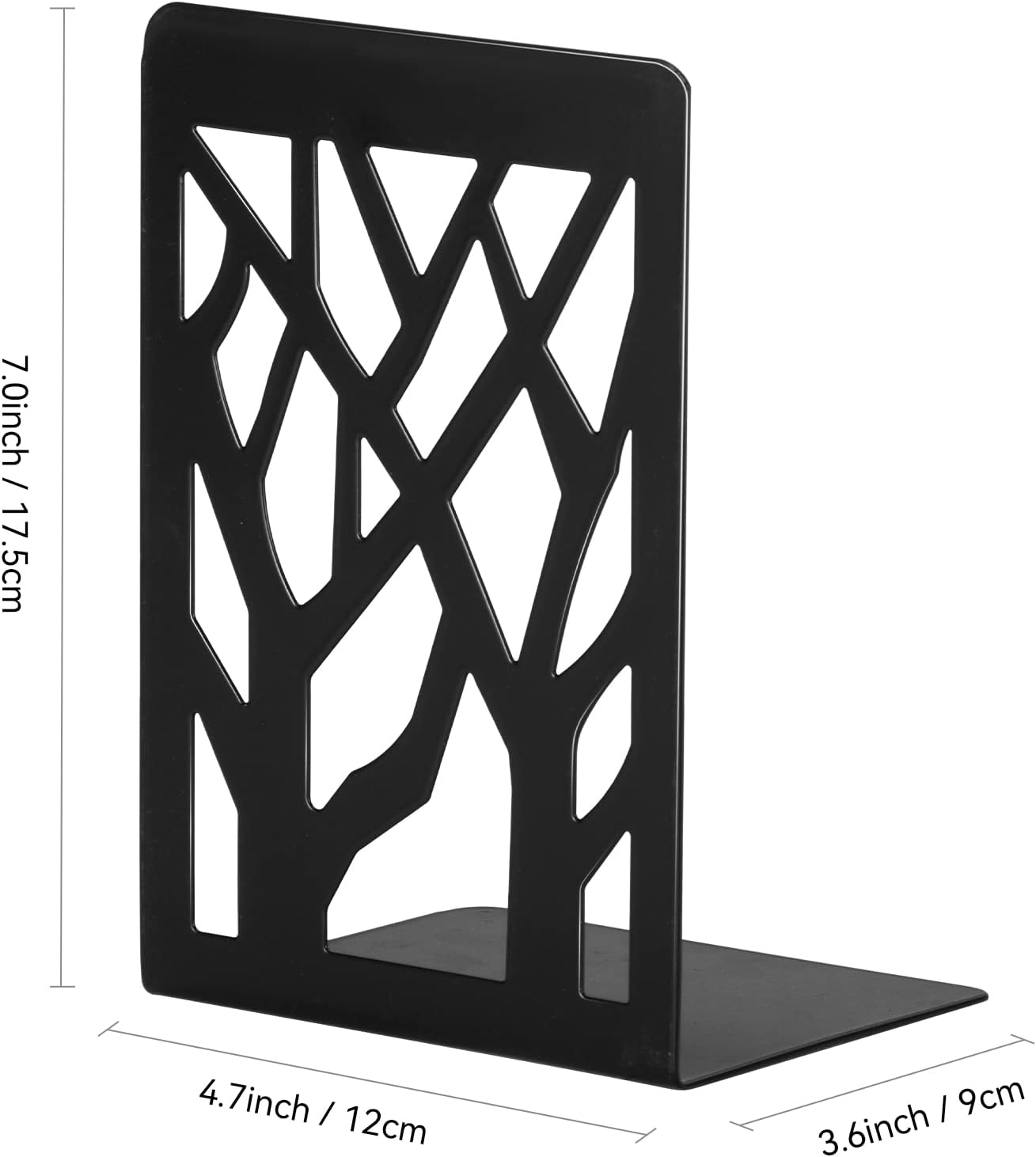 Book Ends, Bookends, Bookends for Shelves, Bookend, Book Ends for Heavy Books, Black Metal Book Shelf Holder Home Decorative, Book Stoppers for Shelves 3 Pair