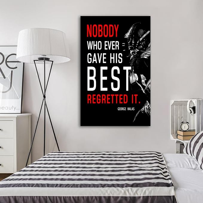Football League Sports Decor • Superstar Quote Inspirational Poster Canvas Wall Art • Success • Motivational Artwork Modern Home Decor For Home,Office,Gym,Classroom Wall Decor Framed Ready to Hang